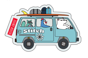 STITCH COFFEE ステッカー　キャンパーバン