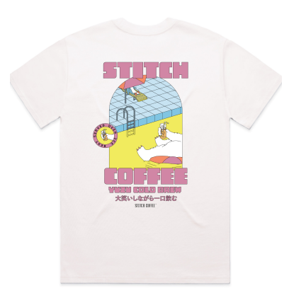 STITCH YUZU COLD BREW POOLSIDE TEE - WHITE