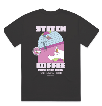 STITCH YUZU COLD BREW POOLSIDE TEE - BLACK